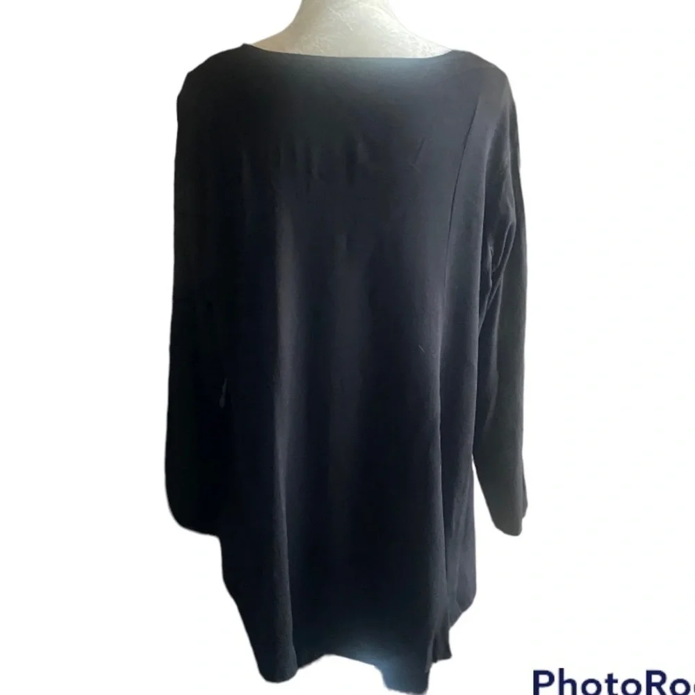 TORRID-BLACK BUTTON FRONT BLOUSE - Picture 6 of 8